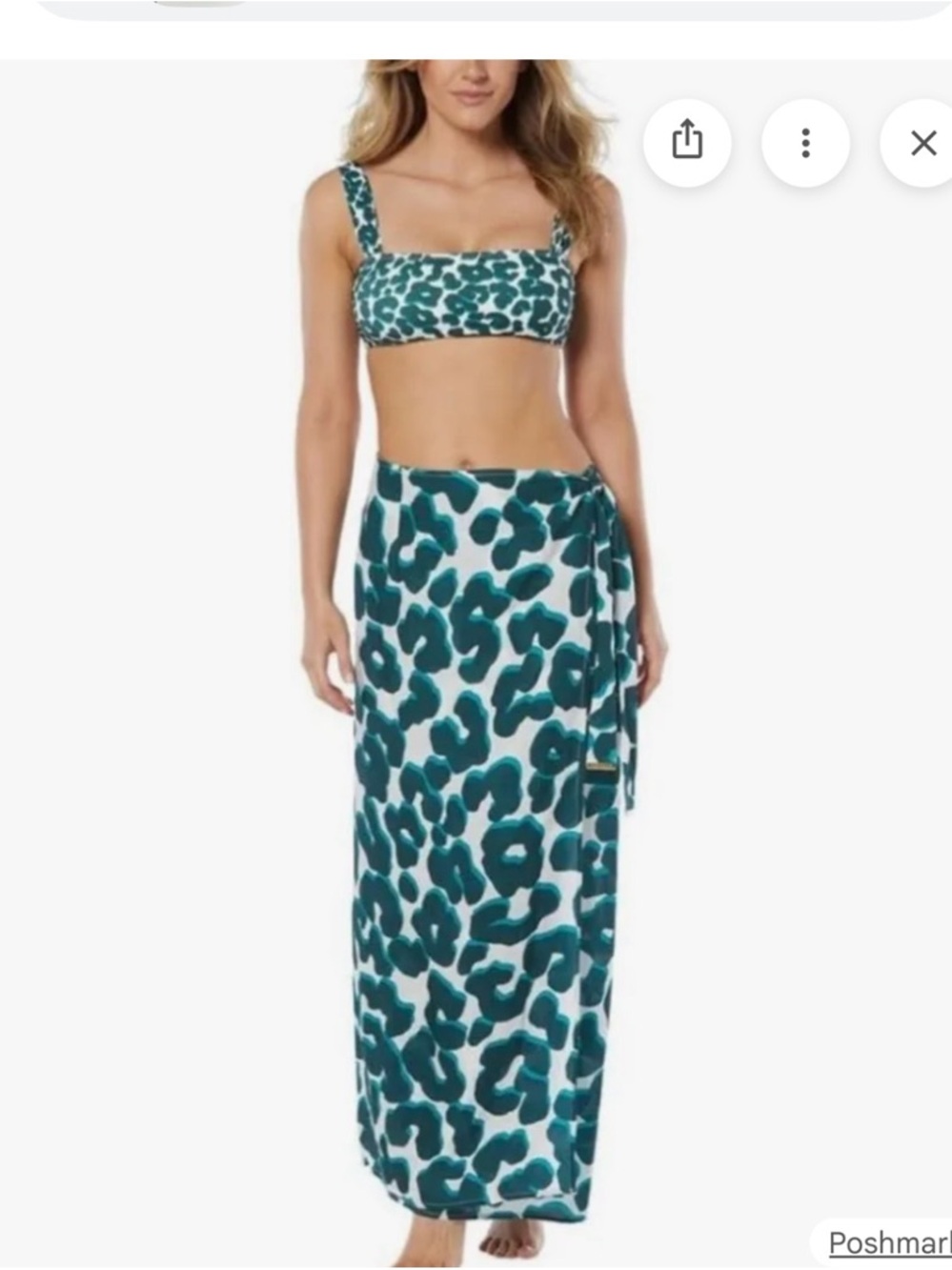 VINCE CAMUTO Womens’ Wrap Maxi Skirt Green/black/white M/L